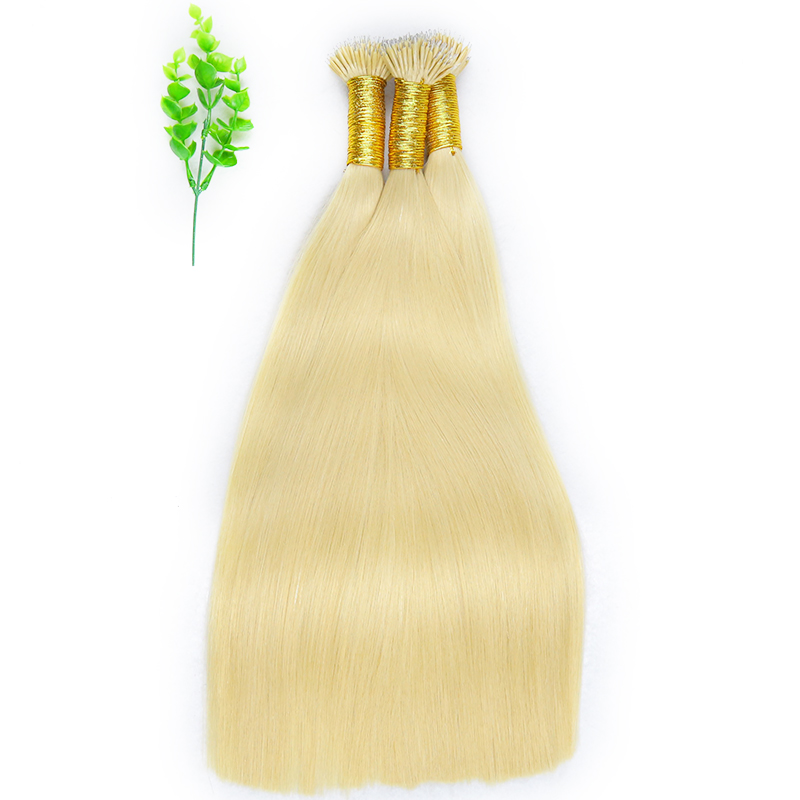 Light color remy human pre-bonded hair nano tip russian hair extensions double drawn nano hair extensions